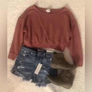 American Eagle Crop Sweater